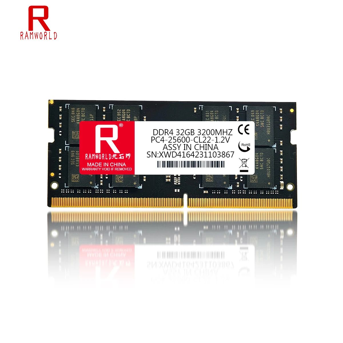 RAMWORLD DDR4 RAM 32GB 2400MHz 2666MHz 3200MHz Memoria Ram PC4 19200 21300 25600 1.2V 288Pin SODIMM كمبيوتر محمول ميموريا رام