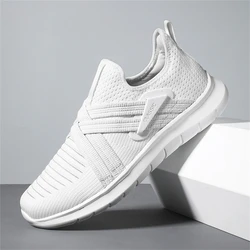 Men's Casual Sneakers, Breathable Lightweight Slip On Shoes With Fabric Uppers For Outdoor Walking Running