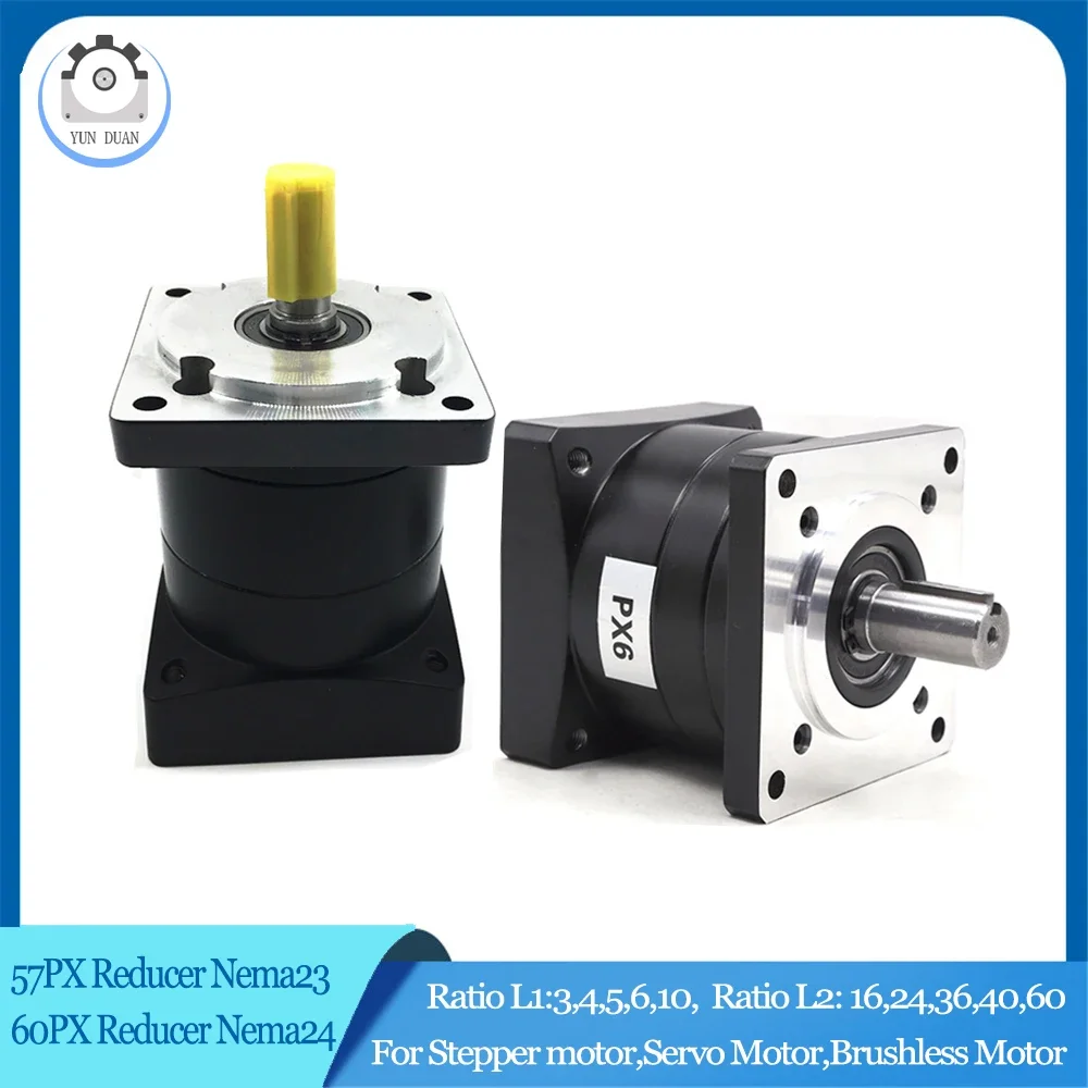 Planet Reducer Nema23 Ratio 3:1-60:1 60PX Shaft 14mm Planetary Gearbox Gear for Nema 24 Brushless Motor 200W- 600W Servo Motor