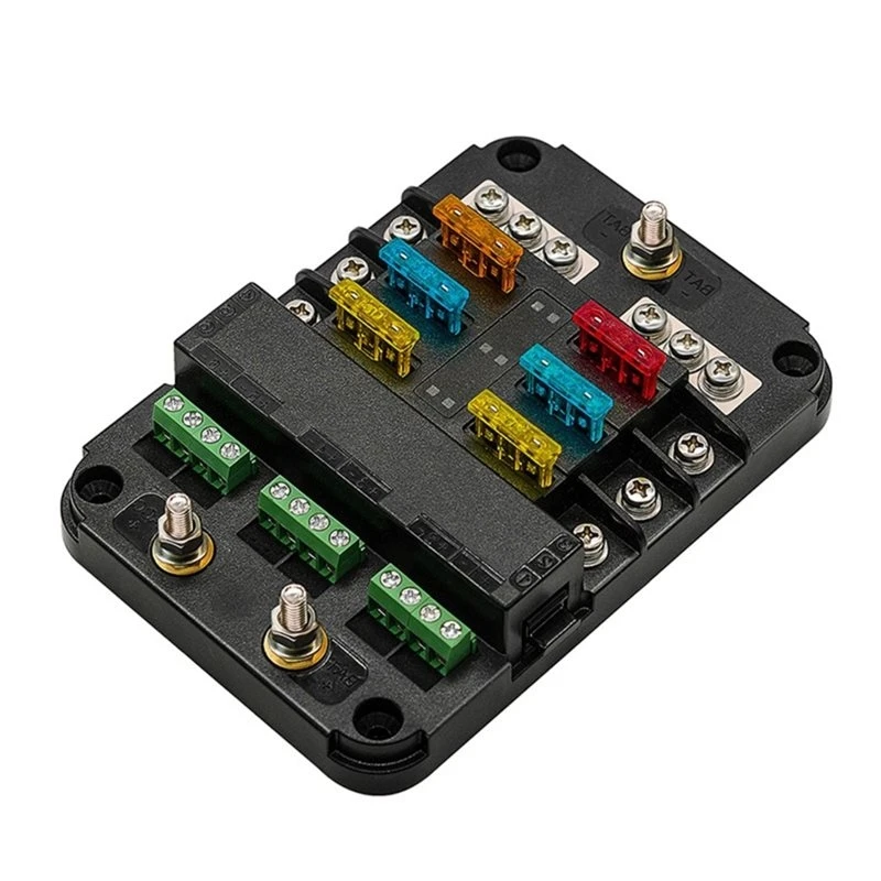 RV Yacht Insurance Box Car Pick-Up Multi-Position Electrical Appliance Fuse Box With Red And Blue Indicator Lights