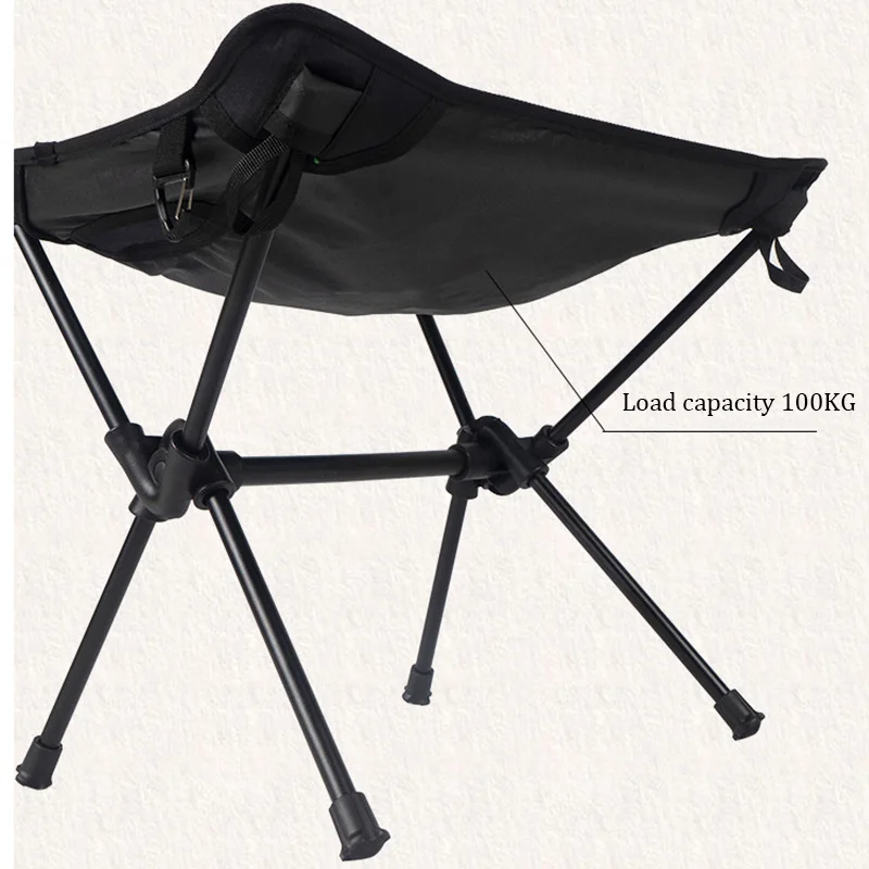 Outdoor Camping Moon Chair Foldable Stool Portable Ultra Light  Aluminum Alloy Fishing Stool Travel Barbecue Leisure Stool