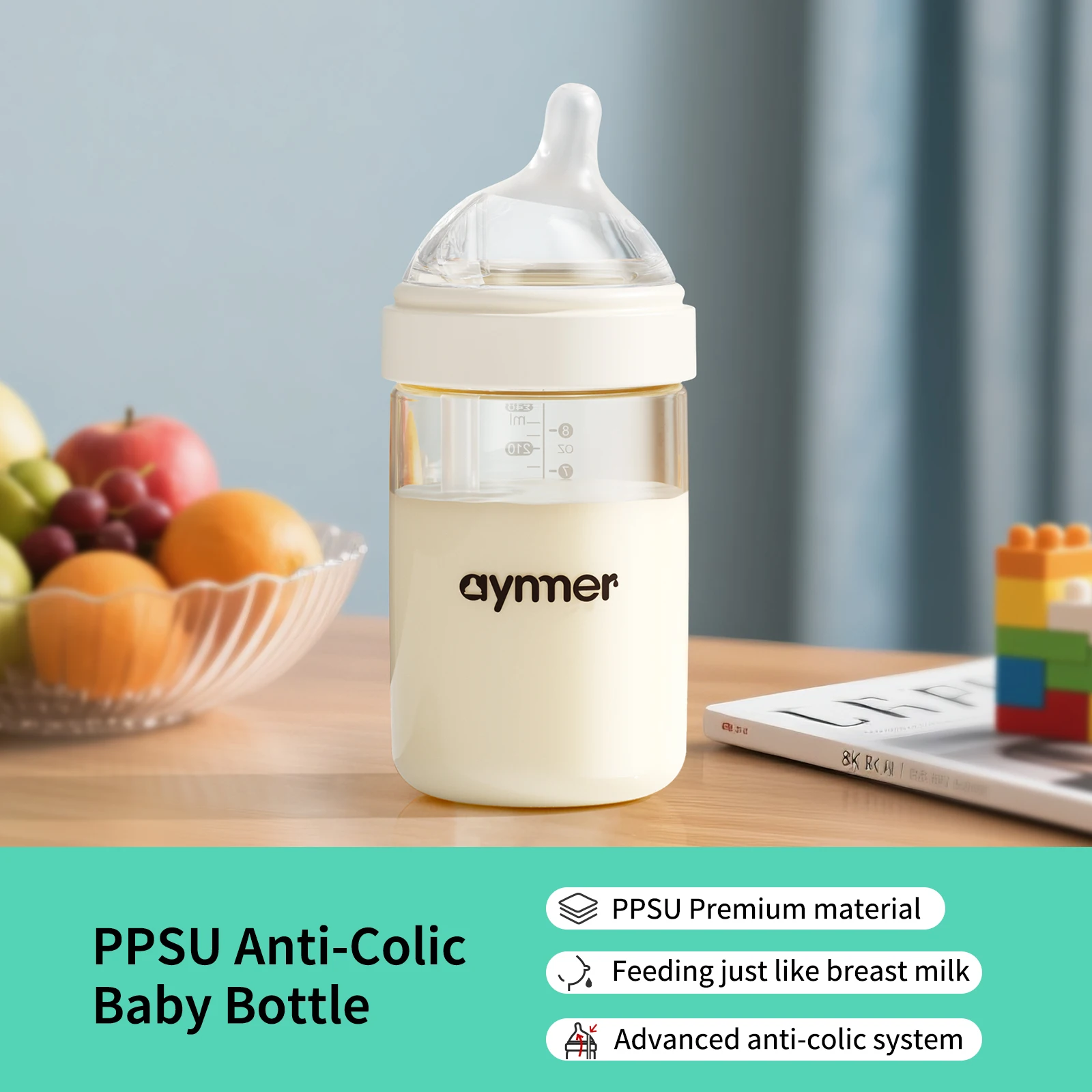 

Baby Bottle Safety PPSU Materials Newborn Baby Anti Choking Bottles 0-1Y Baby Silicone Nipple Bottle For Newborn Feeding Bottles