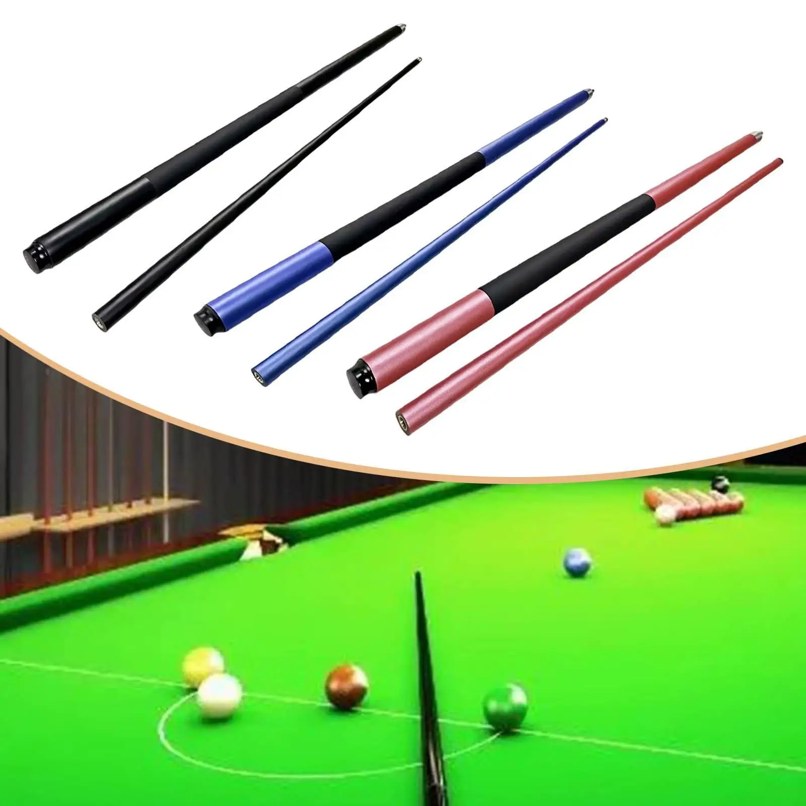 

Beginner Starter Billiard Cue Stick 149cm Fiberglass Wood Anti Slip for Pool Hall Snooker Game Billiards Supplies
