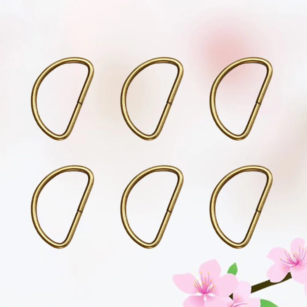 

20 PCS Strap D Rings Bags Key Chain Swivel Hook Purse Buckle Semi-Circular Metal