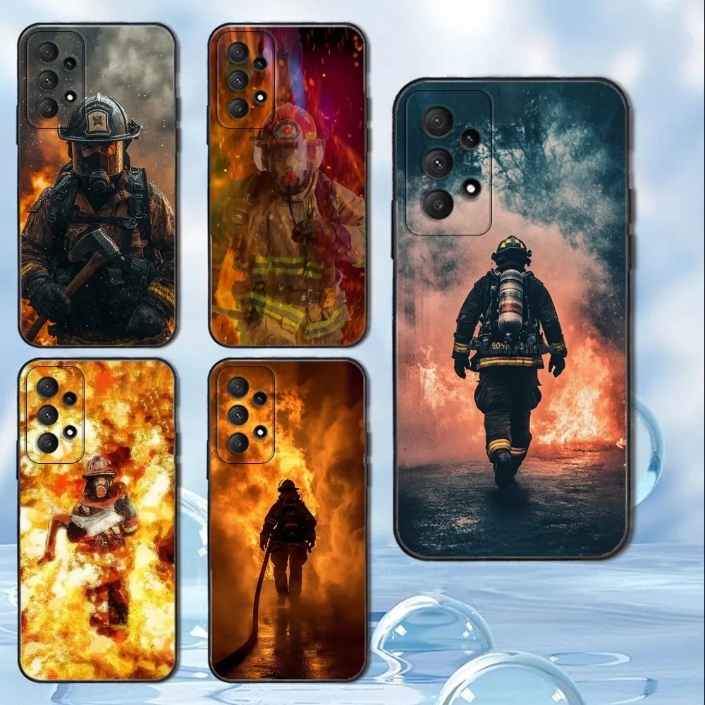 소프트 블랙 소방관 전화 케이스 이미지