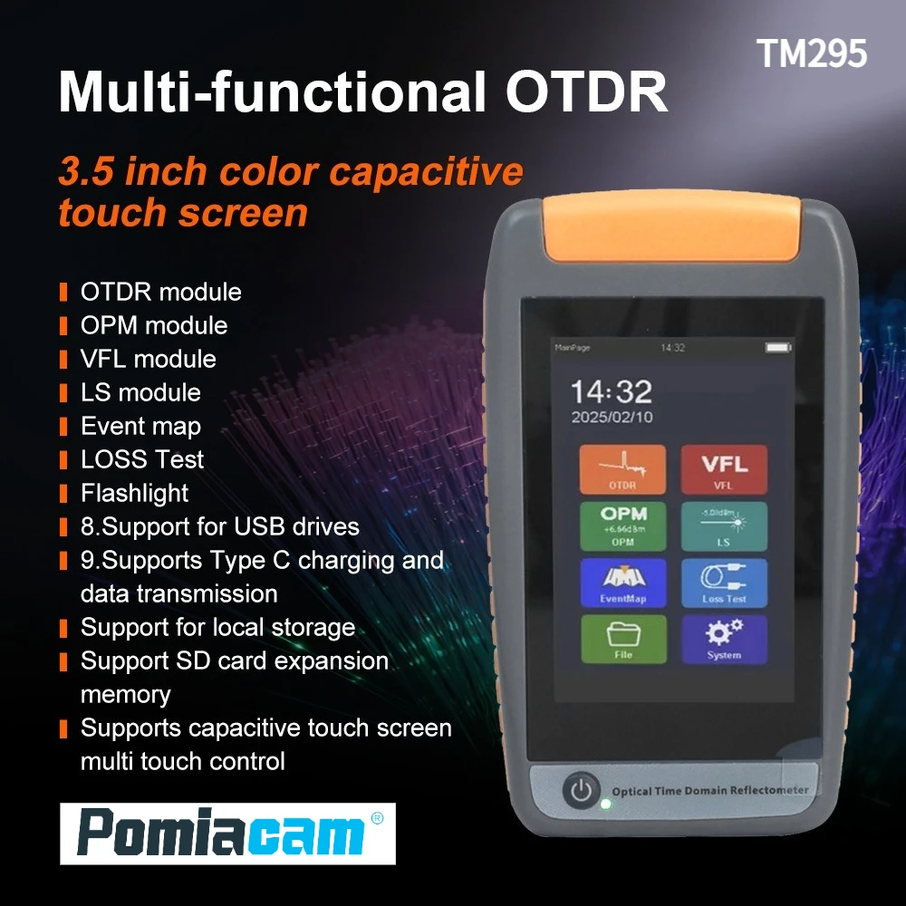 OTDR Fiber Optic Tester Light Breakpoint Optical Time Domain Reflectometer TM295 OPM VFL OLS LOSS Test