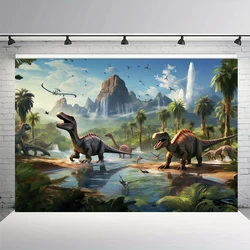 1PC Dinosaur photo Background Boy Girl Birthday Party Banner Shower decoration Photo booth props Photo booth studio props