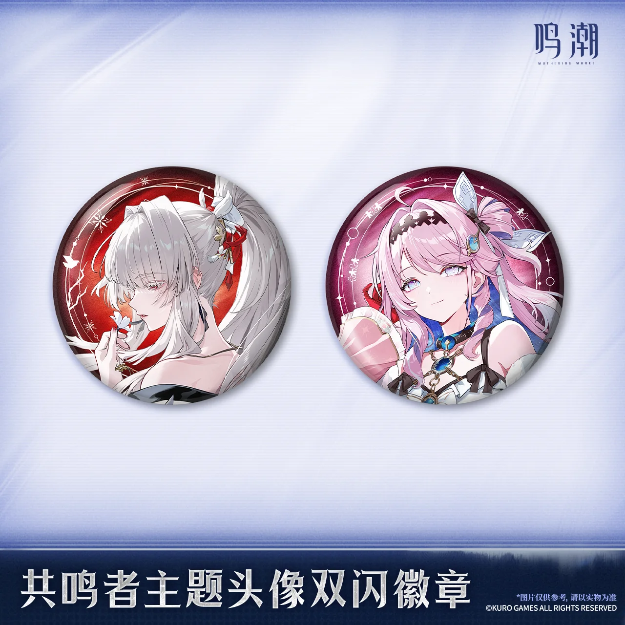 Official Game Wuthering Waves LUCILLA Denia Cosplay Tinplate Double-Flash Badge Anime Cartoon Brooches Props  Halloween Gifts