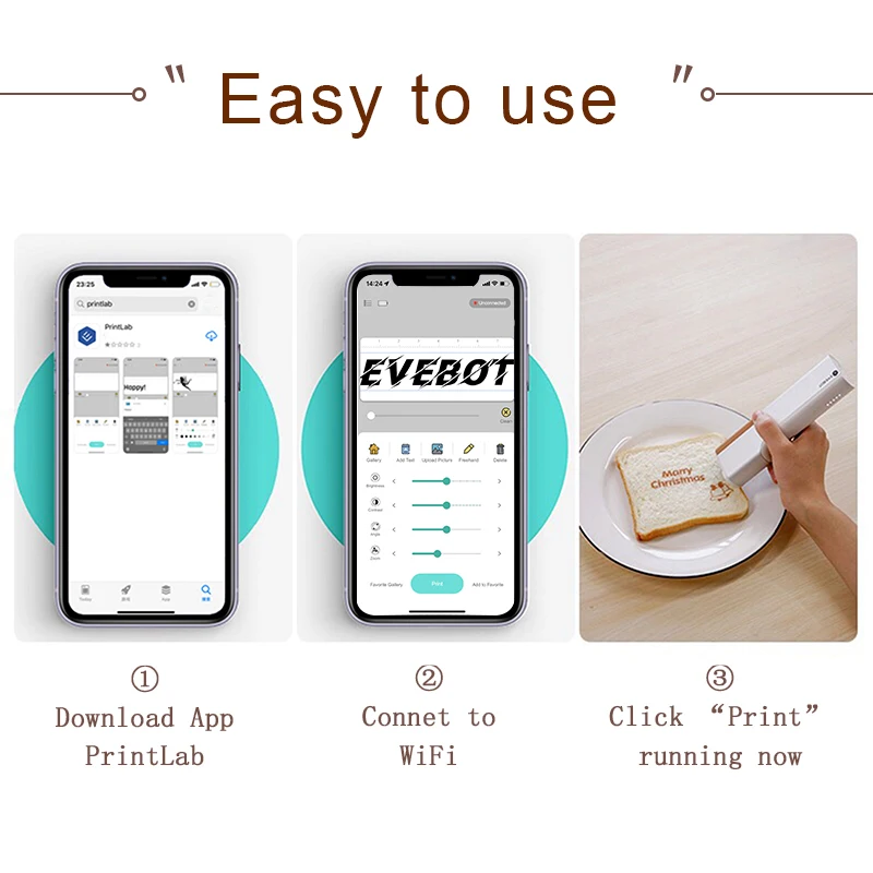 新品未開封　EVEBOT ハンドヘルドプリントペン EVEBOT プリントペン ハンドヘルド フードプリンター ポータブル ミニ