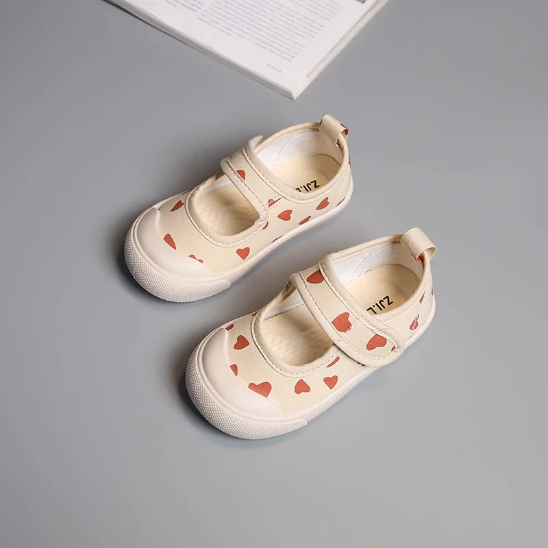 кроссовки Children Canvas Shoes Toddler Infant Girls Soft Bottom Anti Slip Casual Shoes Korean Version Breathable Kids Sneakers