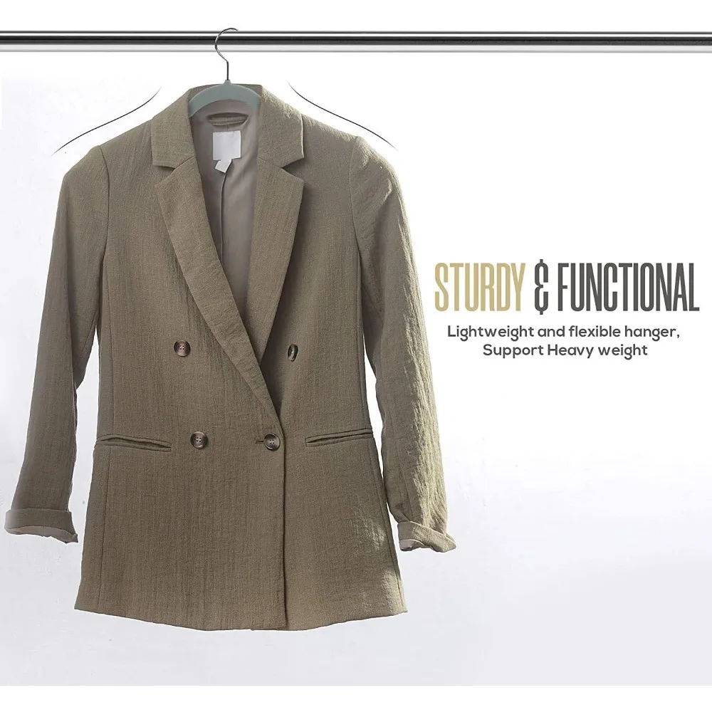 شماعات بدلة مخملية غير قابلة للانزلاق مكونة من 150 قطعة - خطاف قابل للدوران للسراويل والمعاطف والقمصان والمزيد - منظم ملابس عالي الجودة #4