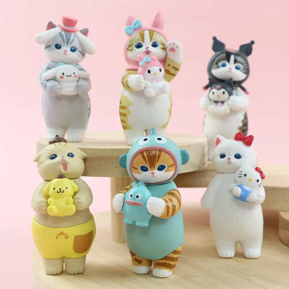 Figura de dibujos animados de mofusanos, muñeco de Anime, Cinnamoroll, Kuromi, Hark, gato, Hellos, Kittys, Hangyodon, modelo de Mascota, regalos, 6