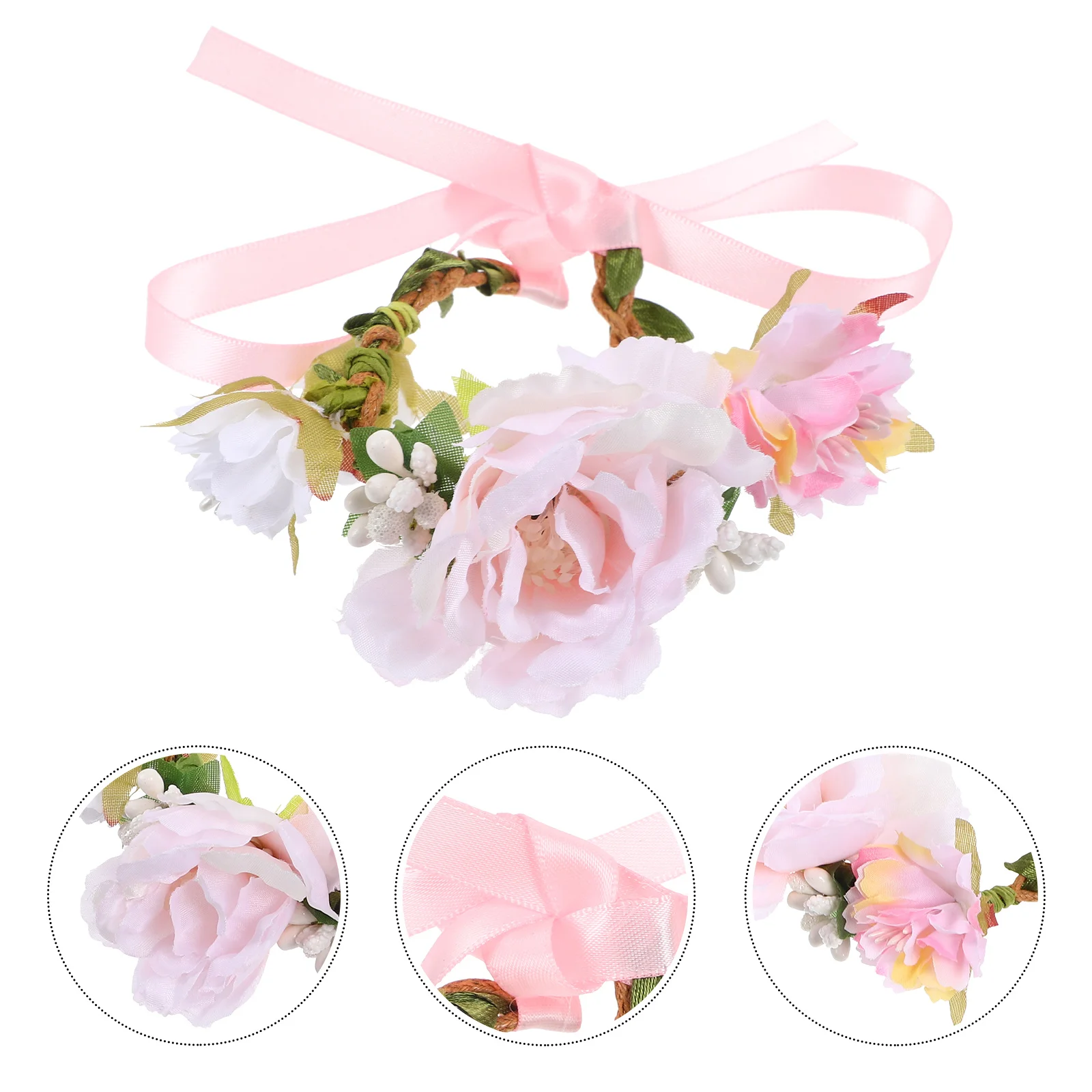 

Pet Wreath Collar For Cats Dogs Flower Design Reusable Comfortable Adjustable Pet Flower Headband Cat Dog Collar Accessory