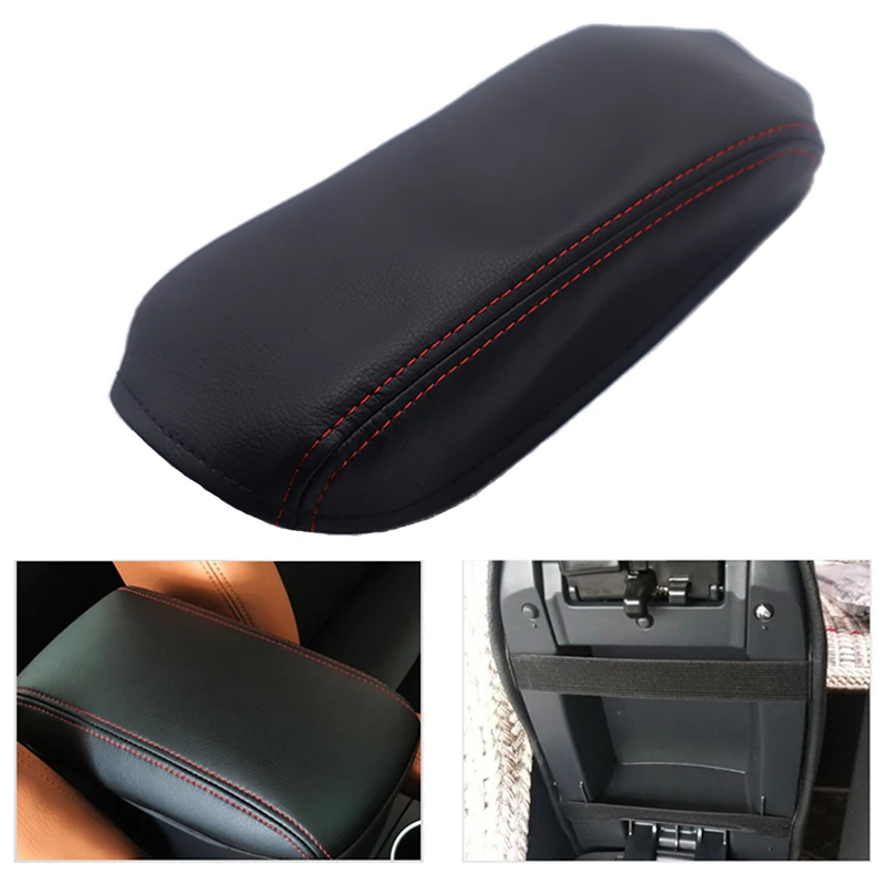 

Car Center Console Armrest Box Cover Microfiber Leather With Red Stitching Protection Pad for Toyota Corolla 2014 2015 2016 2017
