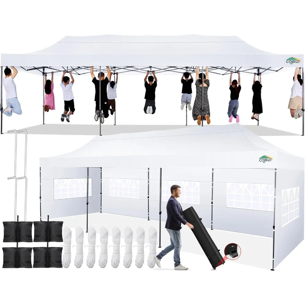 

«Выдвижная палатка с навесом 10x30 футов и 8 водонепроницаемыми боковыми стенками, сверхмощная для коммерческого использования и мероприятий на открытом воздухе»