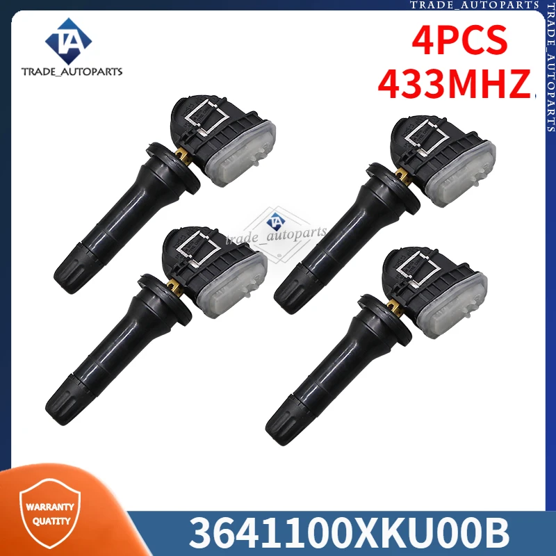 

433MHZ TPMS 4PCS Tire Pressure Monitoring System Sensor 3641100XKU00B For Great Wall C30 Haval H2 H5 H6 H7 TYRE SENSOR