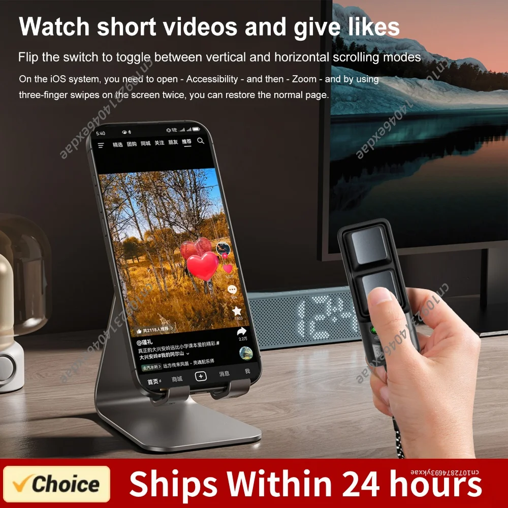 Mini Bluetooth Page Turner Remote for TikTok Auto Liker Reading Remote for for Android Tablet Wireless Controller