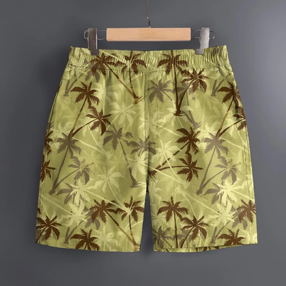 Men's Hawaiian 3D Beach Palm Tree Pattern Beach Shorts Quick Dry Outdoor Leisure Sports Shorts Fashion Men's Shorts