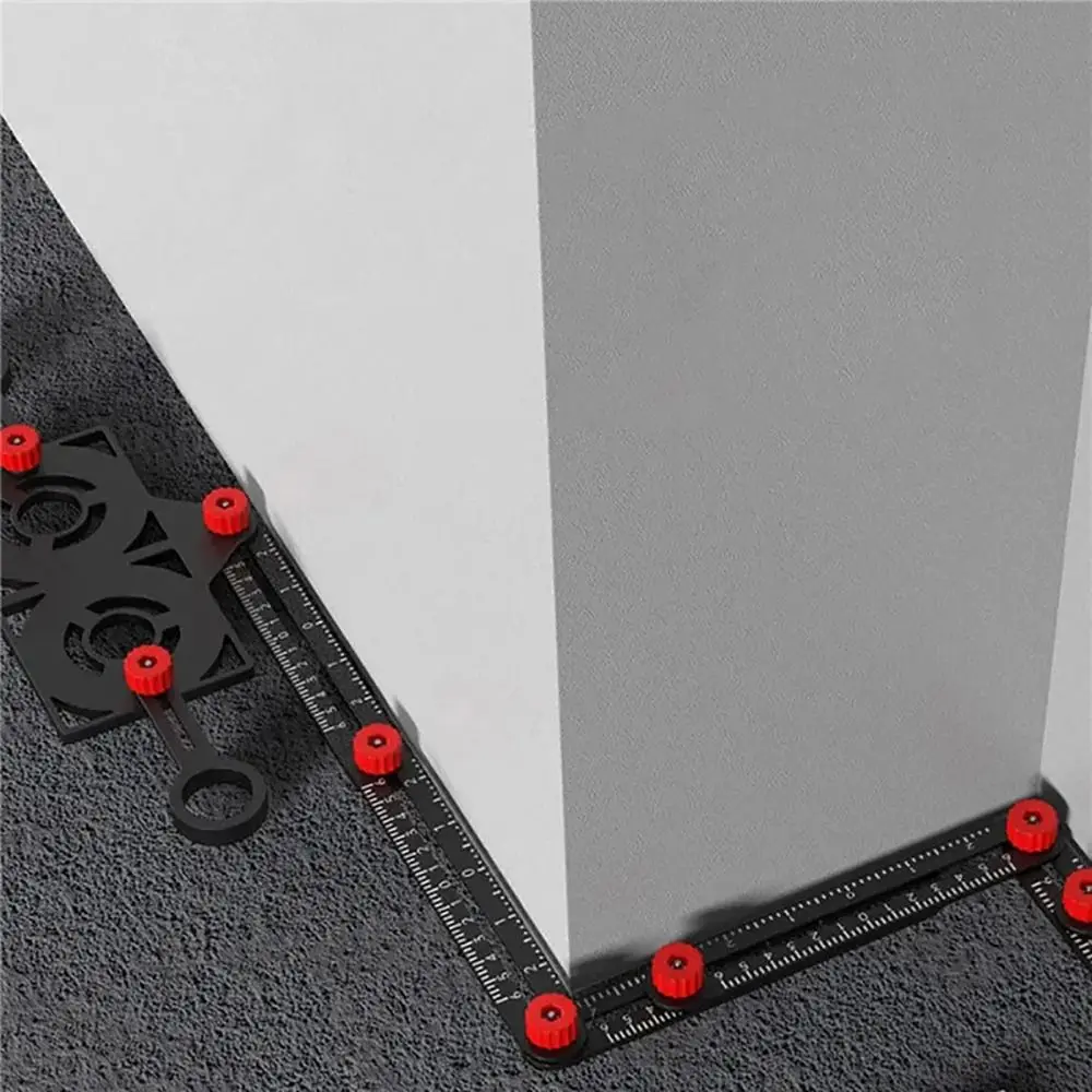 1Pcs 6/9/12 Folds Multi Angle Ruler Finder Perforated Mold Aluminium Alloy Measuring Ruler Universal Tile Hole