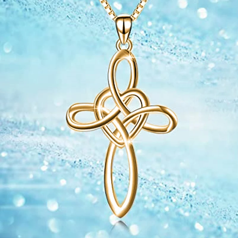 CAOSHI Simple Low-key Cross Pendant Necklace for Women Versatile Accessories for Daily Life Hollow-out Design Fashion Jewelry