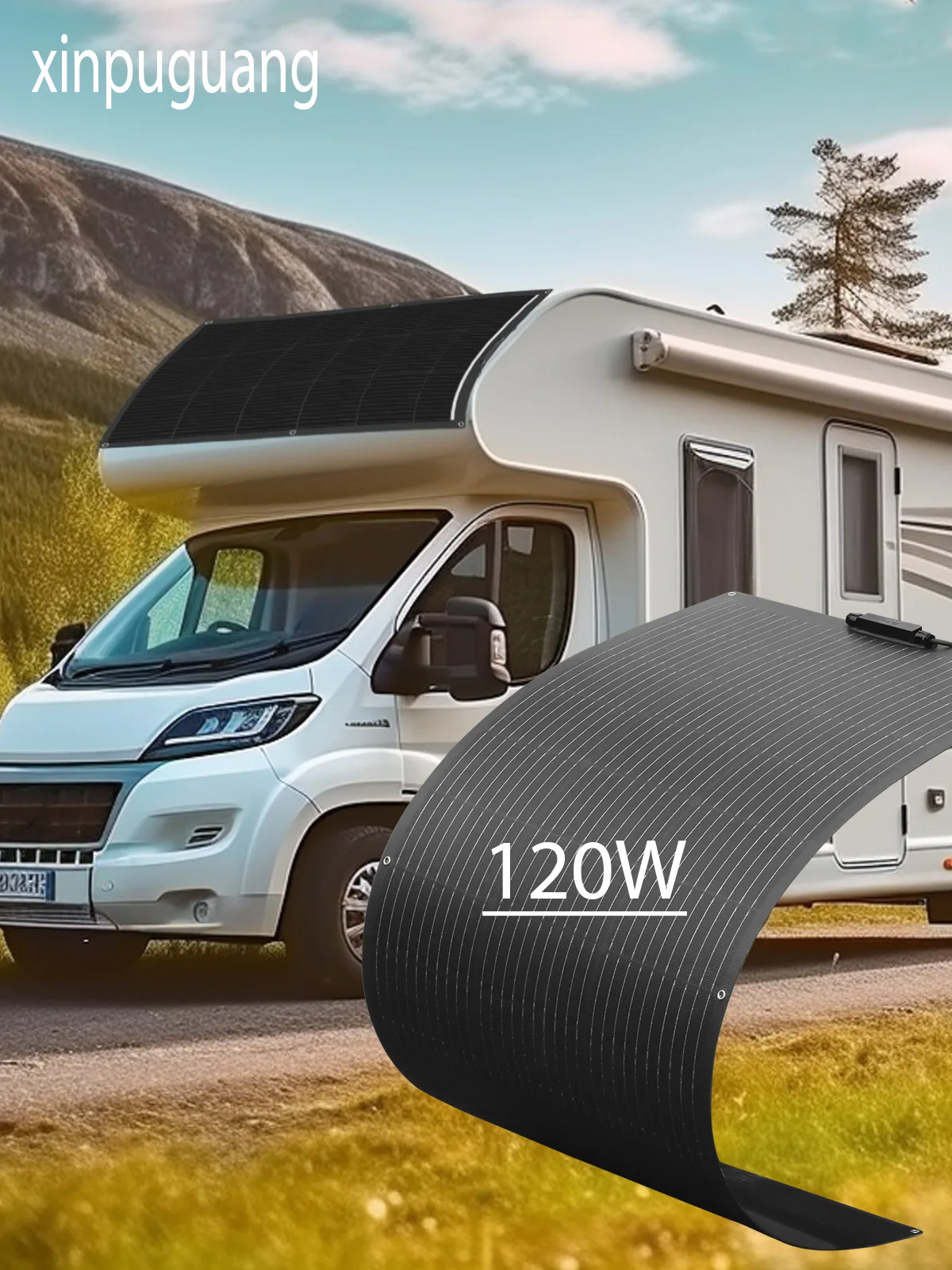 ETFE Flexibles Solarmodul 120W Photovoltaik-Panel Mono 12V Batterieladung für Wohnmobil Reisen Zuhause Balkon Outdoor Camping Erkundung