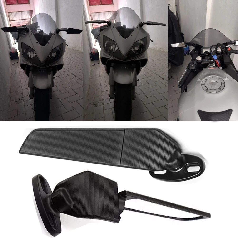 CBR600F4i Accessories for Honda CBR 600f4i Rear View Mirrors Motorcycle Adjustable Rotating Rearview Side Mirror Wind Wing Kits