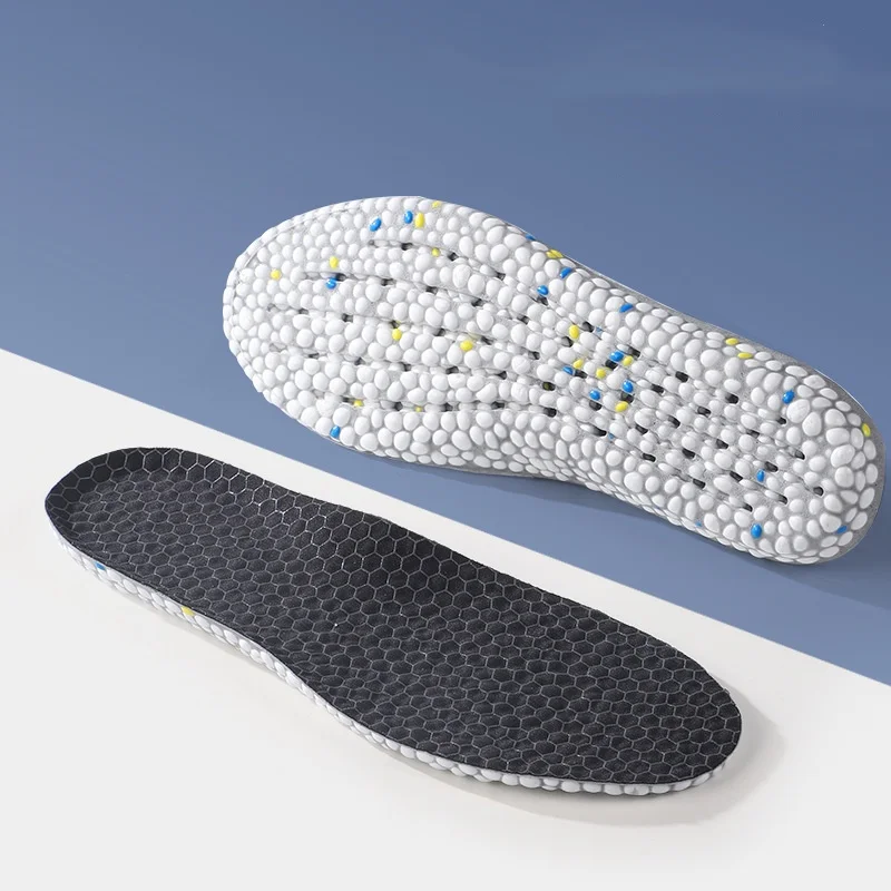 Sport Insoles Breathable Deodorizing Sweat Absorbing Shock Absorbing Comfortable Massage Anti Slip Insoles For Men  Women
