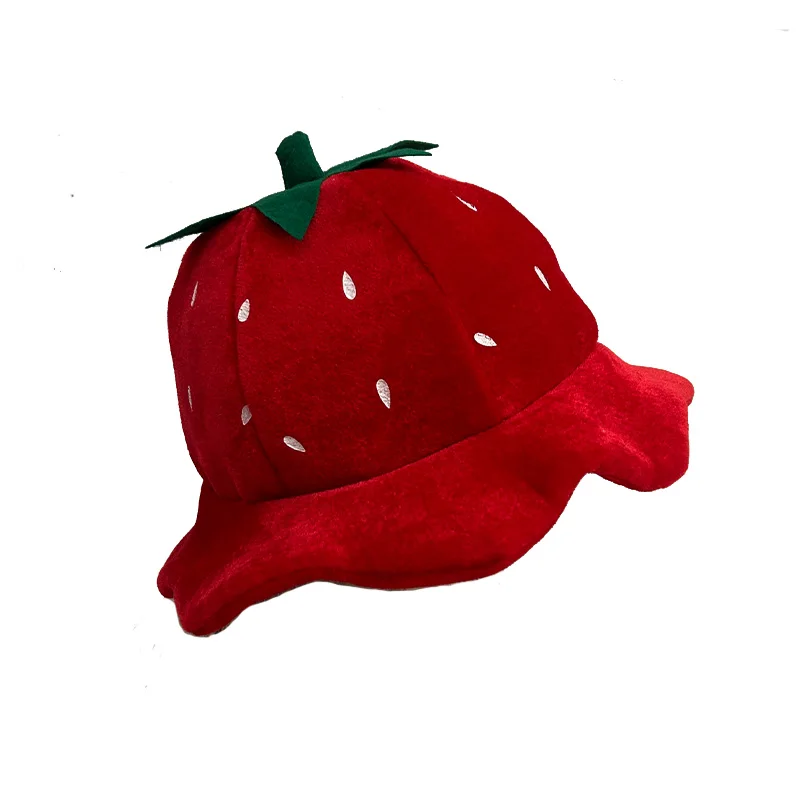 Girls Cute Christmas Hats Strawberry Hat For Halloween Costume