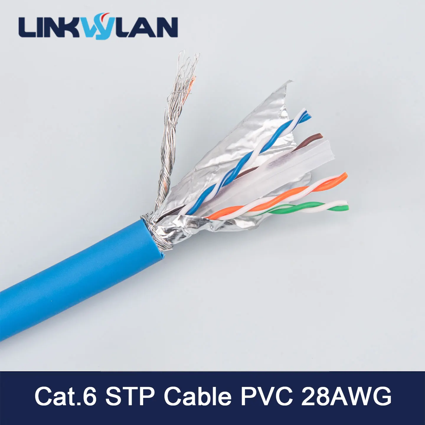 

Linkwylan Network CAT6 S-FTP Bulk Patch Raw Cable AWG28 Multi-cores Stranded Copper Wires PVC Jacket