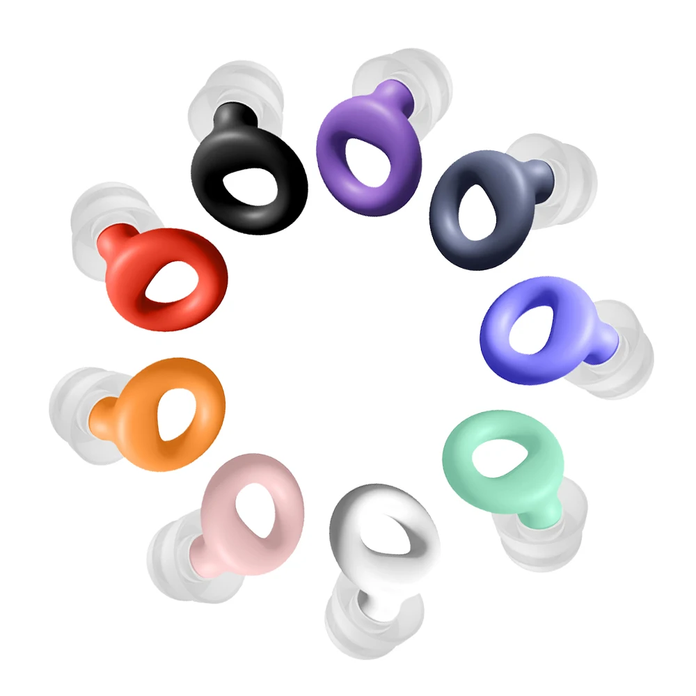 Double-Layer Silicone Earplugs with Washable Silicone Lanyard for Ambient Noise Sleeplessness Relief Comfortable Fit Earplug Sol