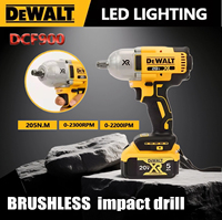 DEWALT DCF900 high torque impact wrench, 0-2300 RPM, 0-2200 IPM, 1/2 inch brushless cordless DEWAL 20V 5.0AH power tool battery