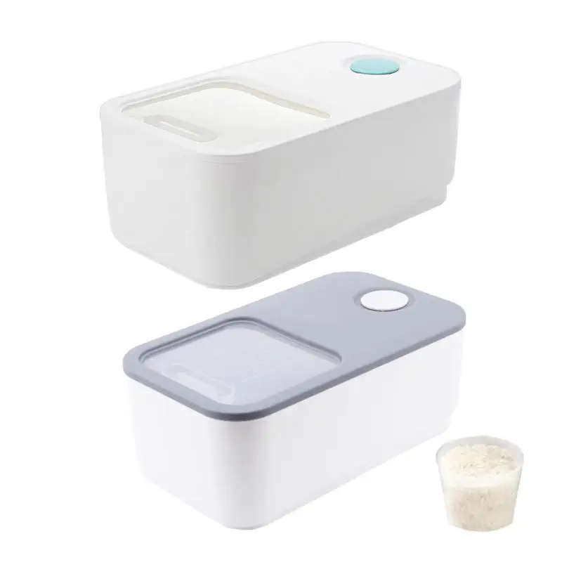 10 Catties Rice Storage Box Insect-Proof & Moisture-Proof Cereal Dispenser with Transparent Window Easy to Moves & Stores