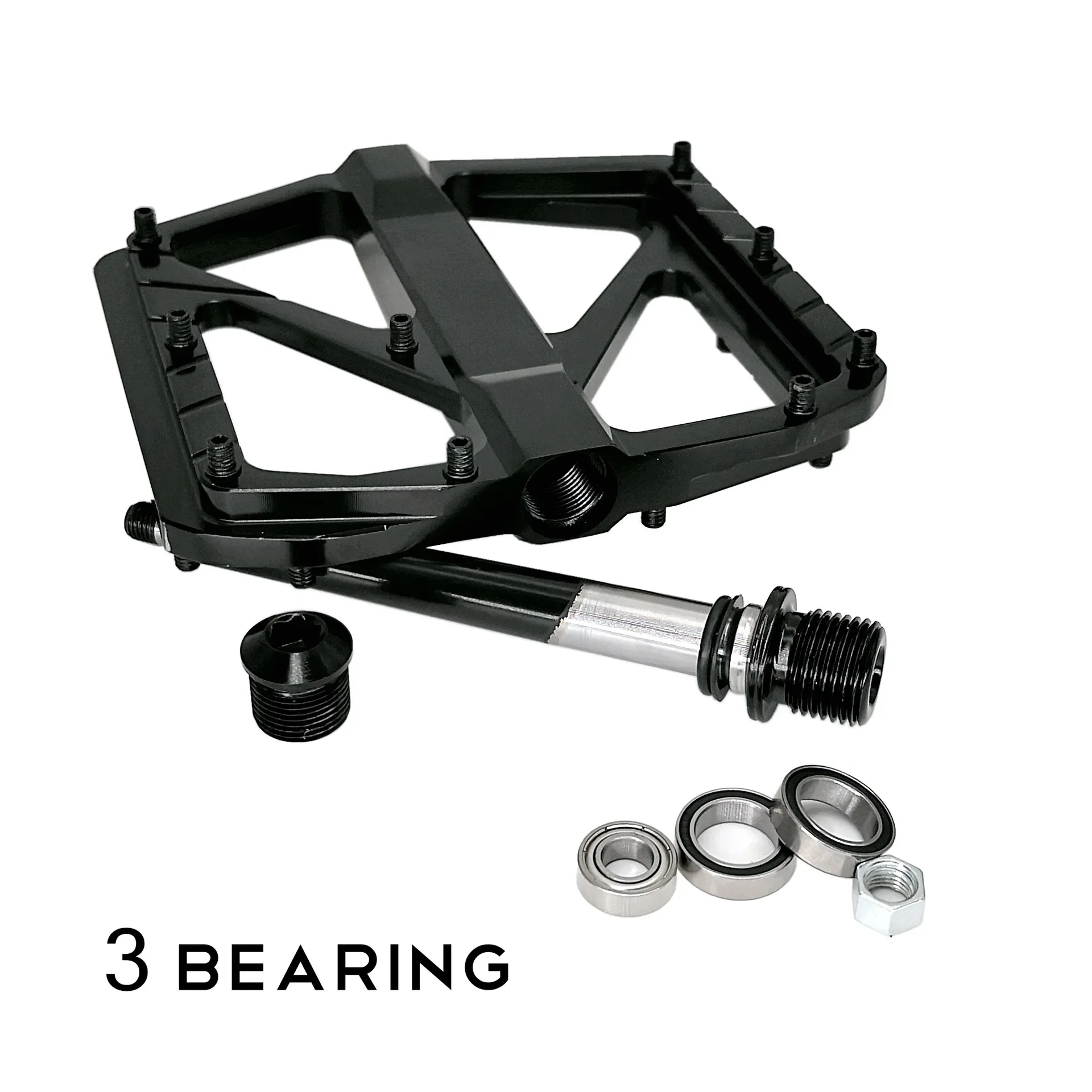 2024New MTB CNC Aluminum Alloy Ultralight Flat Pedal  Bike Smooth 3Bearings 9/16 Thread Large Area Bicycle pedal