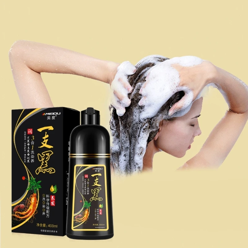 Natural Hair Dye Shampoo for the Elderly in Minutes Long Lasting Black Easy to Use Black Hair Dye Shampoo Fast Acting