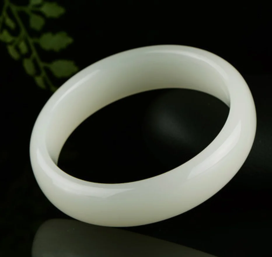 

Ювелирные изделия из натурального нефрита Хэтянь, элегантный браслет из белого нефрита Хэтянь для женщин