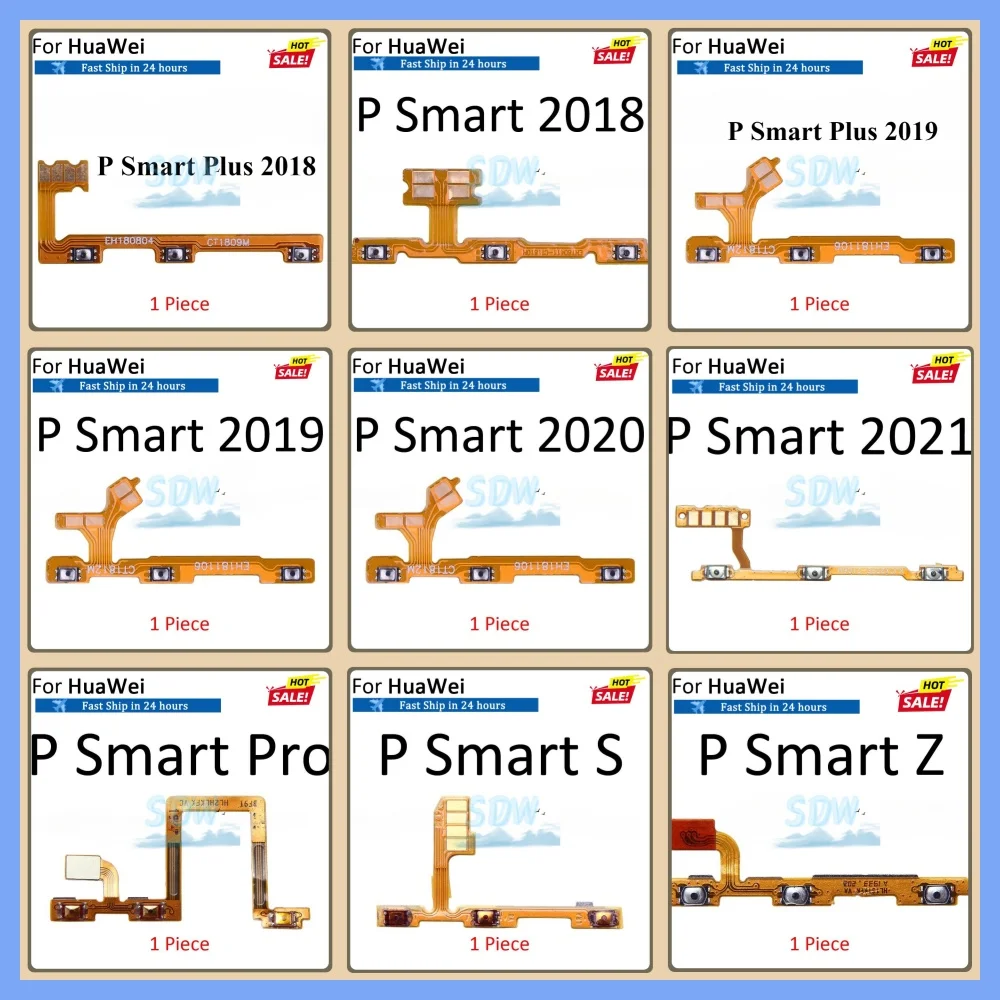 Power ON OFF Mute Switch Control Key Volume Button Flex Cable For HuaWei P Smart S Z Pro Plus 2018 2019 2020 2021 Parts