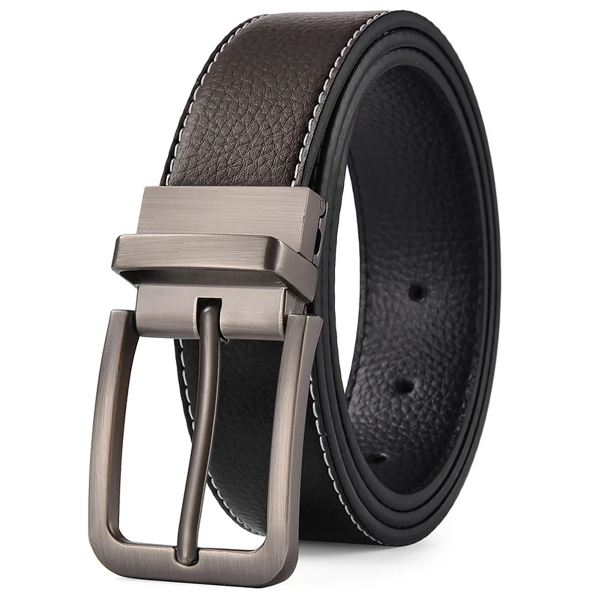 عكسها دبوس مشبك أحزمة رجالية بو الجلود حزام الذكور للرجل جودة عالية مصمم موضة الجينز حزام الخصر الأعمال الفاخرة