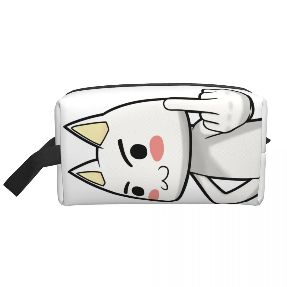 Kawaii Cartoon Animation Toro Inoue Cat Travel Toiletry Bag for Women Makeup Cosmetic Organizer Beauty Storage Dopp Kit