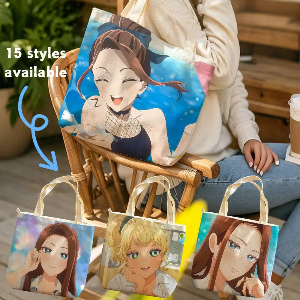 Anime Gals Can-t Be Kind to Otaku Waterproof Lined Canvas bags suitable for going to class, shopping, gifts, and commuting