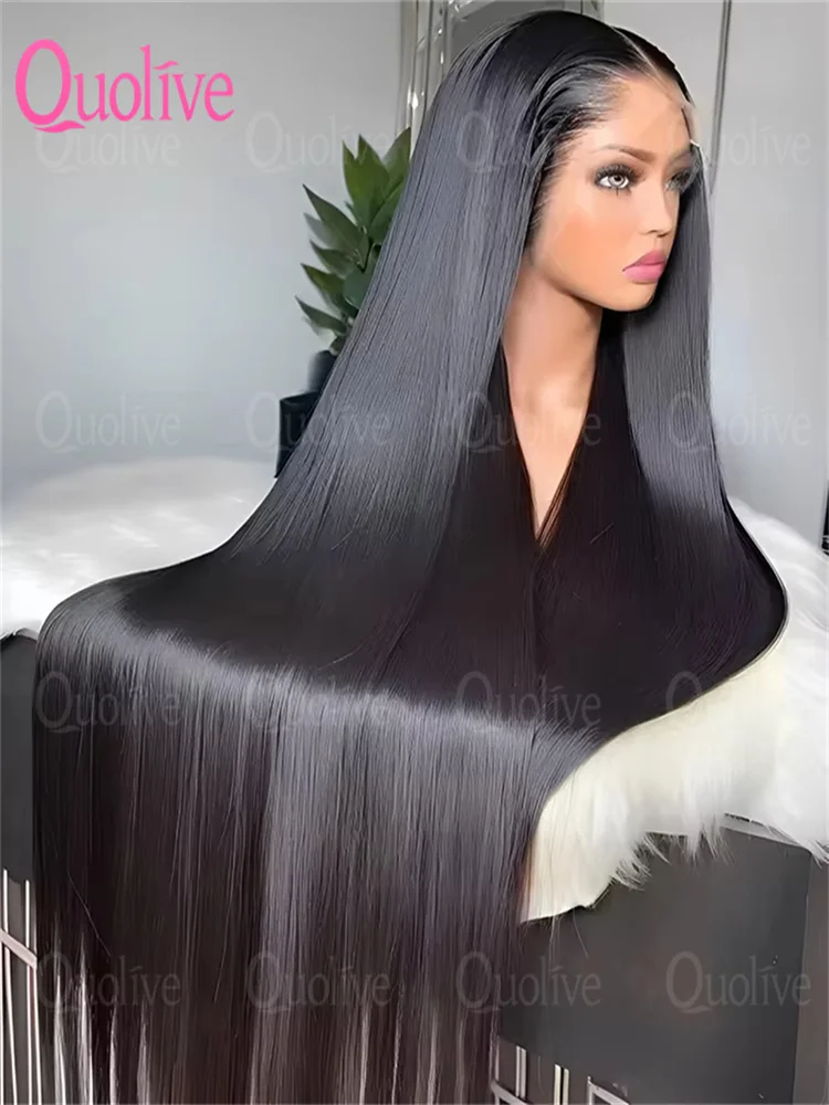 

13x4 Bone Прямые парики из натуральных волос 13x6 Hd Кружева Фронтальная часть 40 дюймов Прямые прозрачные кружева 250 Плотность Парик из человеческих волос для женщин