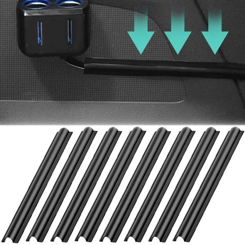 8/4pcs Car Concealed Wire Cover Car Cable Line Protective Cover Interior Data Cable Fixing Clamp Sleeve Wire Line Organizer