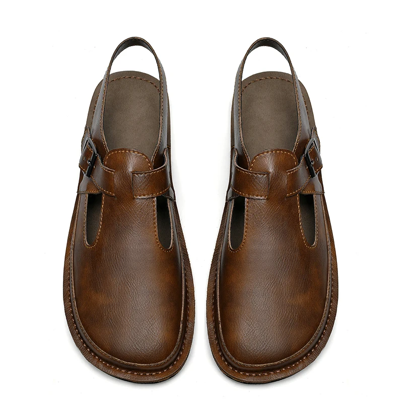 2026 Summer Men'S Sandals Adjustable Elastic Buckle Sandals Lightweight Breathable Slippers High Quality Non Slip Home Sandals