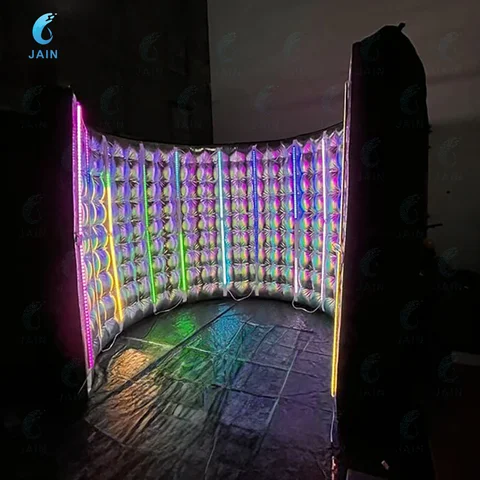 Stock!Commercial Inflatable LED Photo Booth Enclosure for Party Event, Rental Festival Decoration,Rotate 360 LED Photo Booth