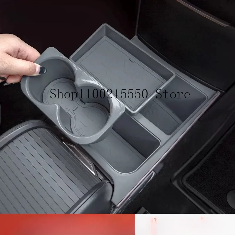 

For ZEEKR X 2023 2024 Car ABS Aisle Double Compartment Rear Storage Box Seats Second Row Box Car Interior Accessories Cover