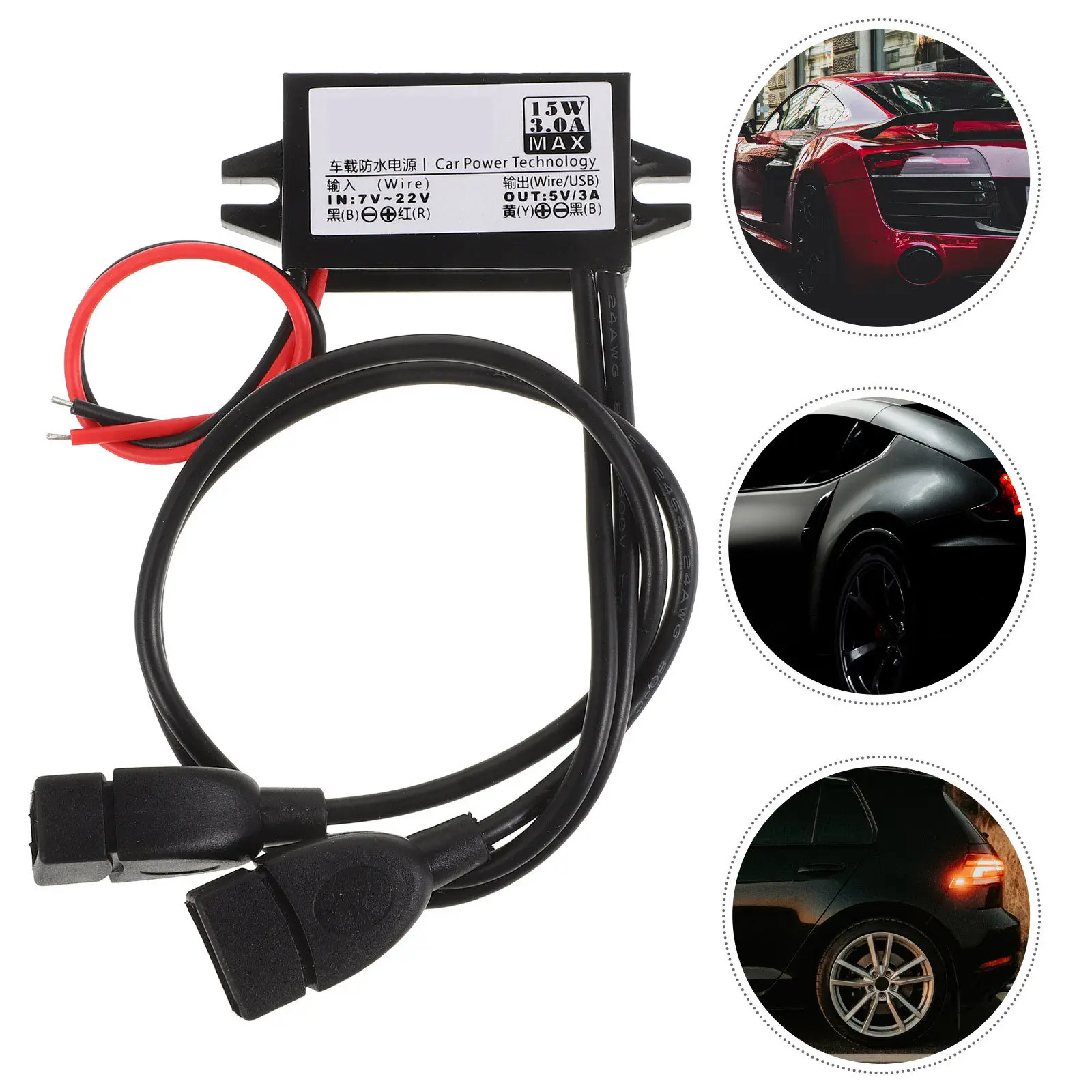 

Двойной USB-конвертер 3A 12В в 5В для автомобильной электроники, высокоэффективный модуль-регулятор напряжения, адаптер USB для автомобиля