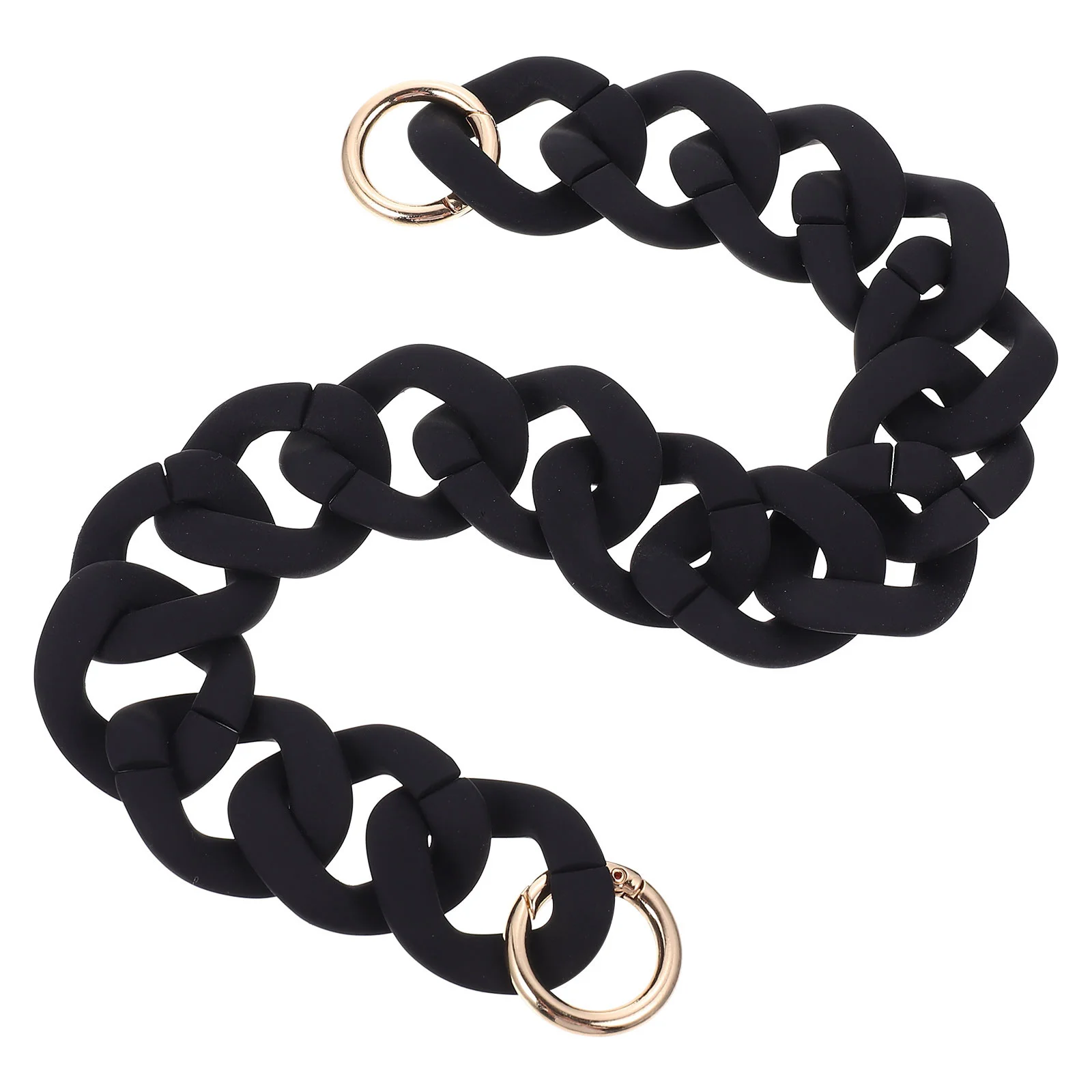 

Resin Bag Chain Handbag Chain Matte Black Link Purse Strap Lightweight Portable Stylish Fashionable Unique Long Time Use Wear