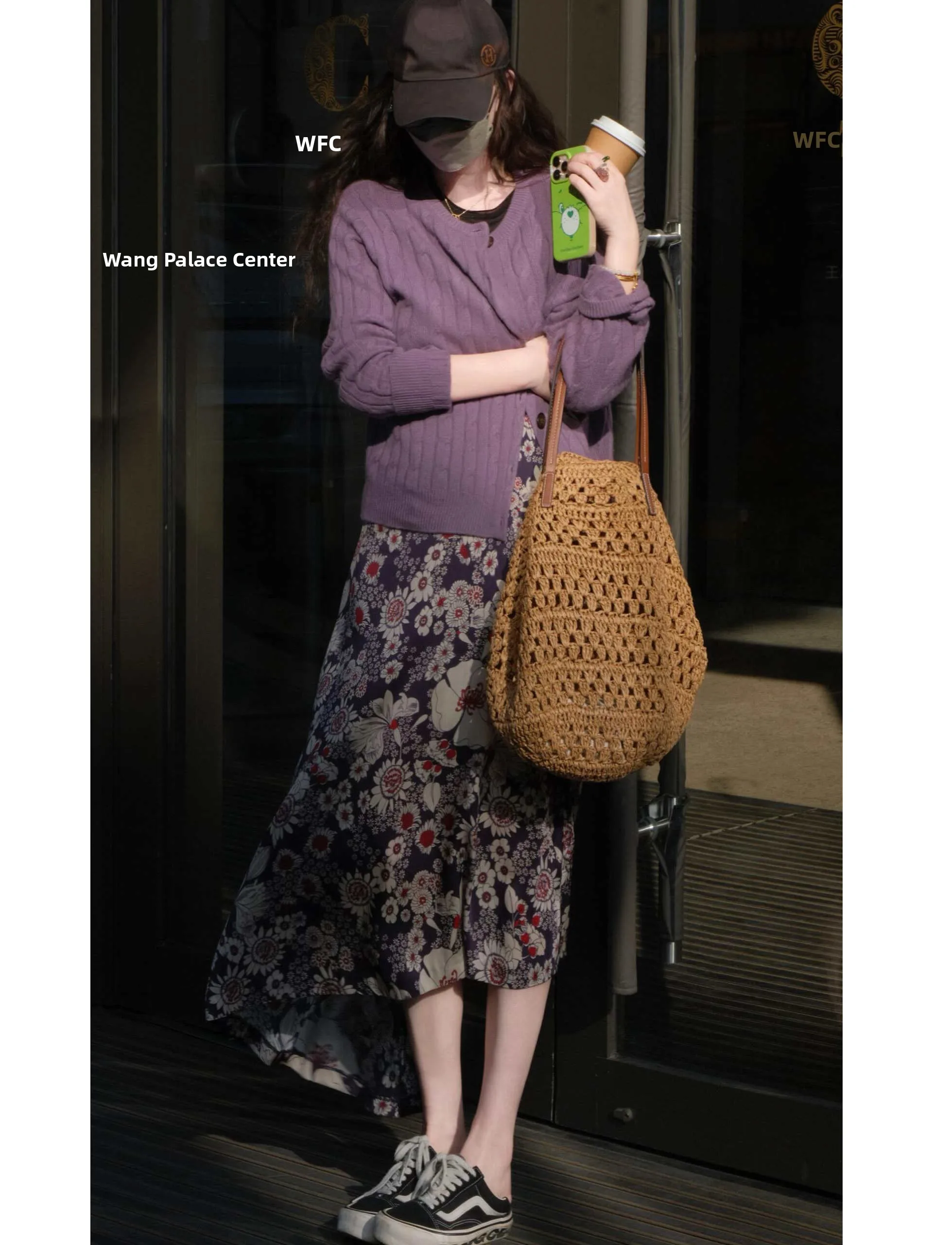 Retro American Chiffon Print Half Skirt Women's Spring Summer New Style Casual All-Match Mid-Length Commuting Skirt