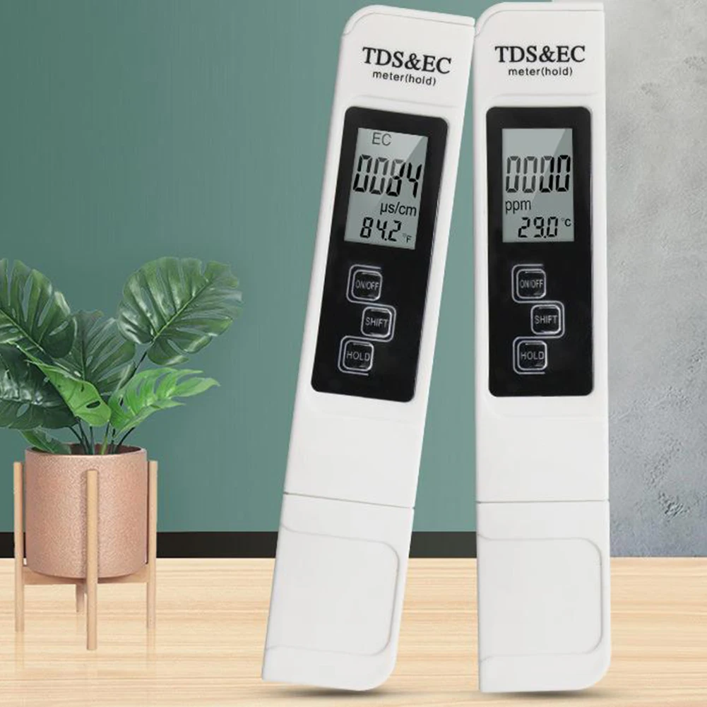 

Pool Testing Water Quality Tester 152*30mm Blue Digital LCD Fish Pond Leather Case Temp Test Meter Pen White Accessories
