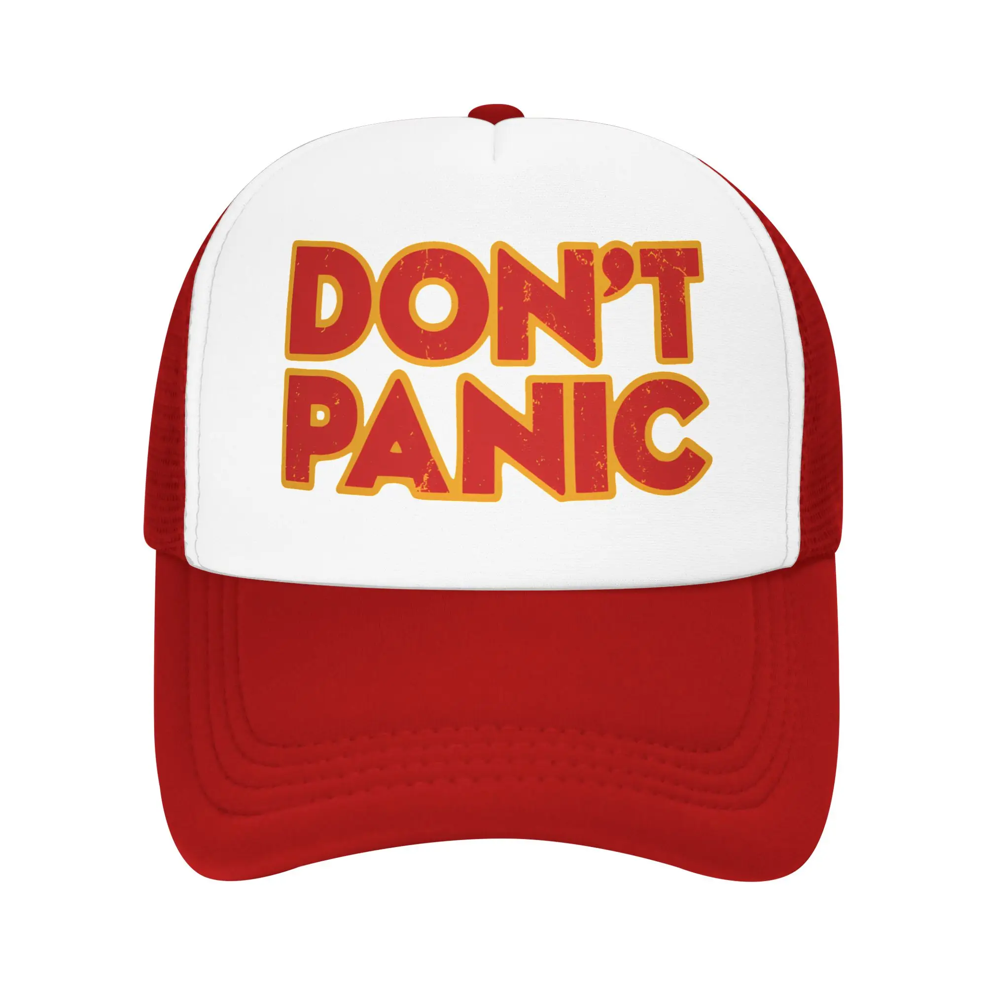 dont panic 42 The Answer To Life Douglas Adams  Mesh Sun Cap Outfits for Unisex Adjustable Baseball Cap Mesh-Back Outdoor Caps