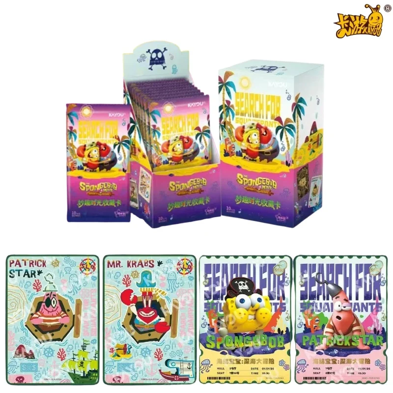KAYOU  Genuine SpongeBob SquarePants Fun Time Series 3 Trading Cards Patrick Mr. Krabs Collectible Anime Periphery Toys Gifts